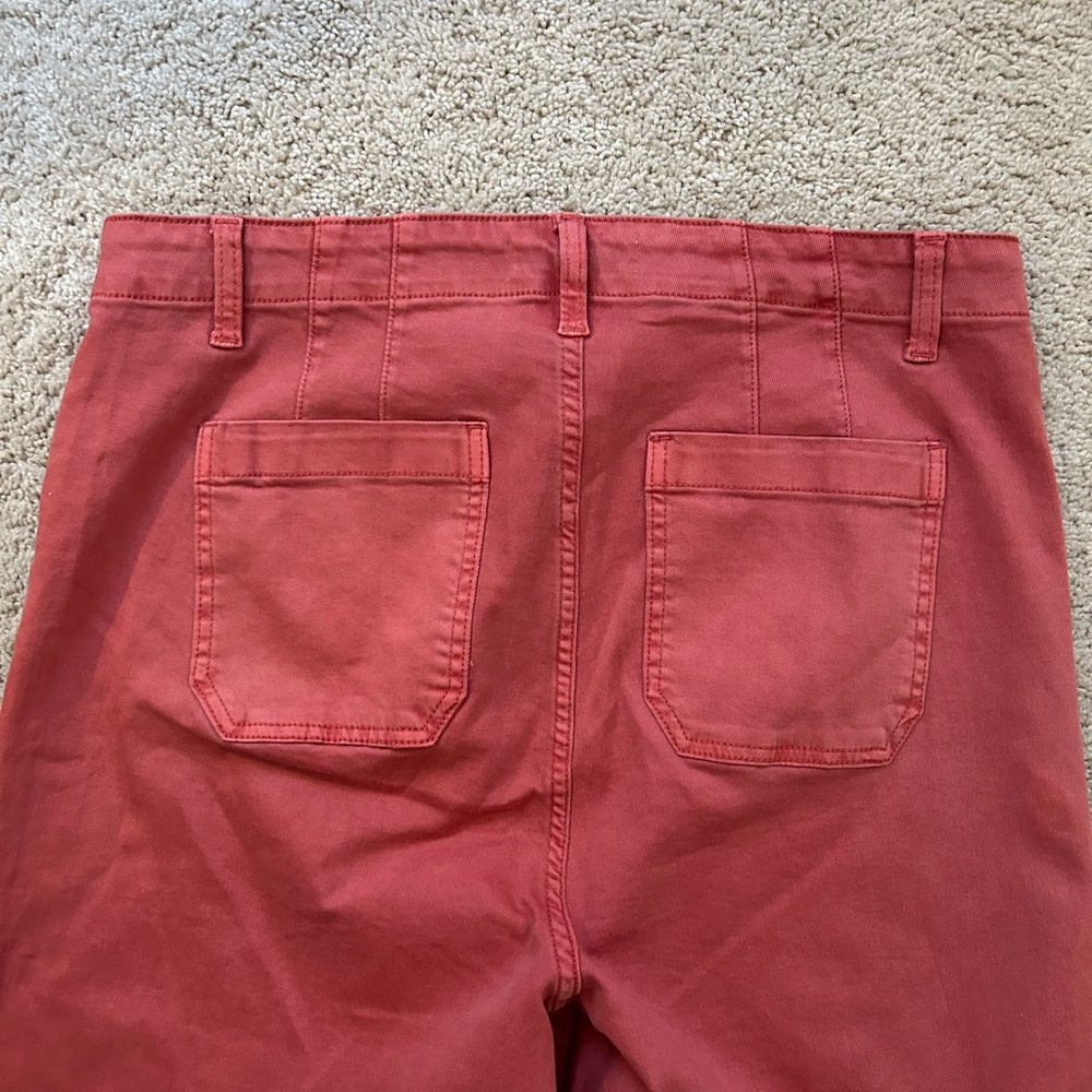 Risen Salmon pink Wide Leg Patch Pocket Button Fly Jeans size 1XL - Picture 7 of 11